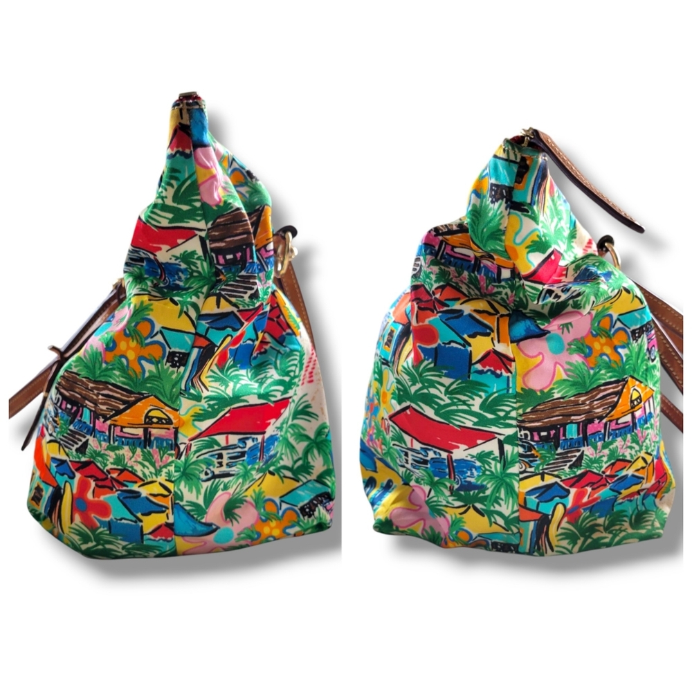 ✨️HP✨️Dooney & Bourke | Large Colorful "Sandbar" Tropical Vacation Tulip Tote - Picture 8 of 16